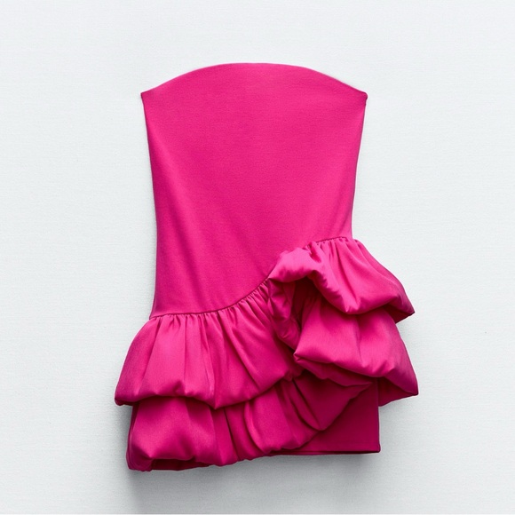 Zara VOLUMINOUS ASYMMETRIC DRESS - Picture 4 of 9